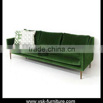 SF-123 Hotel Furniture Room Dark Green Color Velvet Sofa