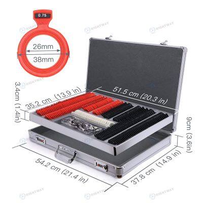 266 Pcs Optical Lens High Quality Optical Optometry Rim Case Kit Set Plastic Ring Trial Lens Set Aluminum Case Box Trial Frame photo-3