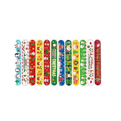 Hot Sale Customized Christmas Printed Festival Activity Silicone Slap Wrist Band Bracelet photo-2