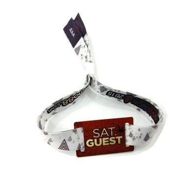 Golden Supplier NFC Event Bracelet Eco-friendly Identification RFID Wristband With Wooden/PVC Card photo-3