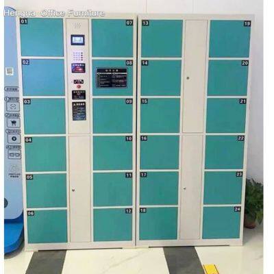 Hengna HN-12 Armário Eletrônico Inteligente de Códigos de Barras | com Orientações de Voz e Tela LCD, Armário de Armazenamento de Aço Laminação Fria Anti-Rust para Supermercados Europeus