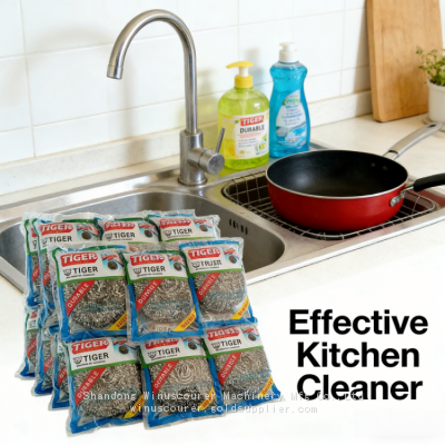 Одноупаковочный стальной мочалка высокого качества. Стиральный шарик из пищевого материала для уборки в кухне