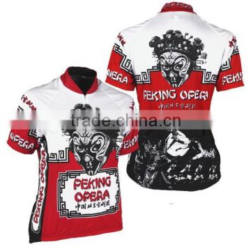 Custom made 100% polyester Peking Opera design Cycling jersey