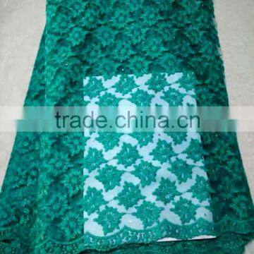 YL006-2 teal color african lace wedding material african tulle fabric