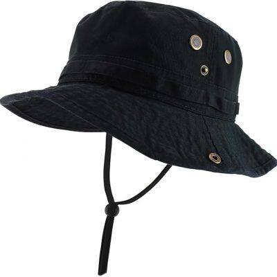 Custom Vintage Washed Cotton Bucket Hat for Men Travel Outdoor Hiking Fishing Summer Large Wide Brim Packable Sun Hat