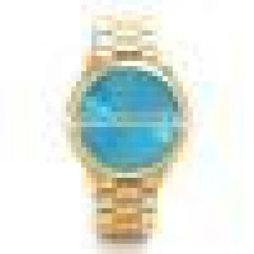 Runway Blue Dial Gold Tone Stainless Steel Ladies Watch MK3265