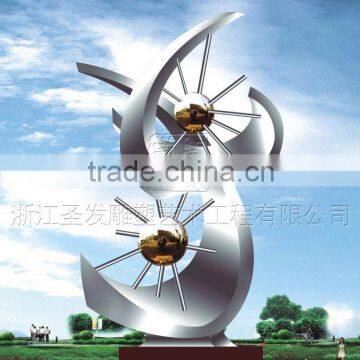 stainless steel outdoor abstract sculpture