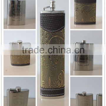 2014 new items for stainless steel hip flask with colorful pu cover