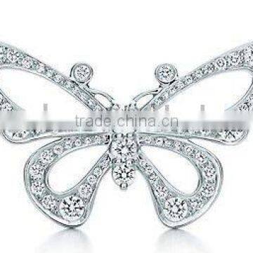 diamond butterfly brooch pin