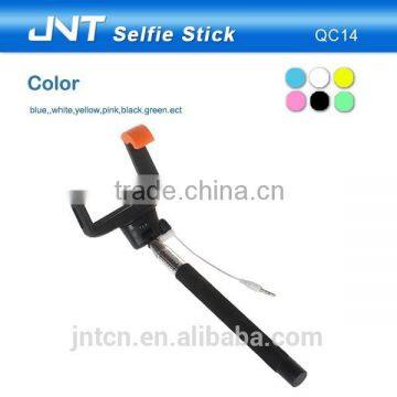 Wire smartphone monopod, smartphone selfie stick with wire QC14