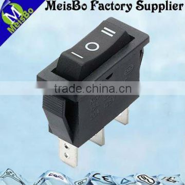 on-off-on 3 pin black rocker power switching 250v