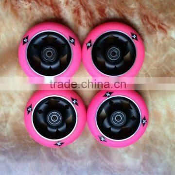 Orange Scooter Wheels With Blue Metal Core 100mm For Sale photo-5