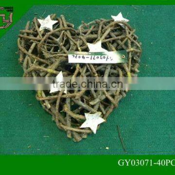 rattan wicker decors heart shaped bulk Christmas wreaths