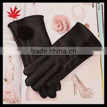 women fashion touch screen leather glove new fashion fur leather glove