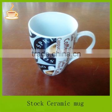 10oz Advertising drum shape coffee design decaled ceramic mug, stock items