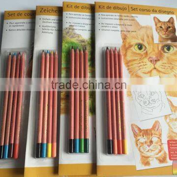 Latest hot selling!! wooden colour pencil crayon tube set