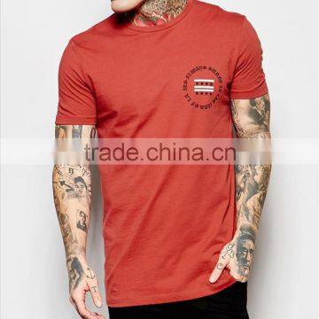 printed long men t-shirt short sleeves O-collar men casual t-shirt OEM service