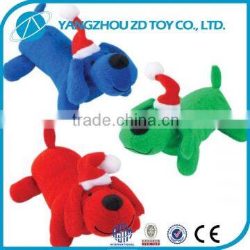 new style soft polyester cute plush stuffed christmas plush dog