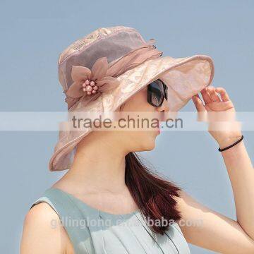Exquisite Lace Wide Brim Hat With Flower Decoration photo-4