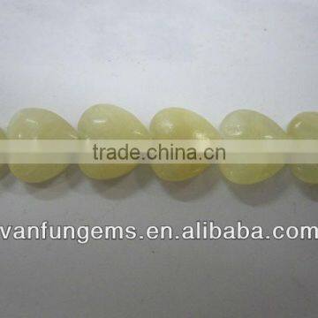 Natural gemstones yellow jade pear shape pendant