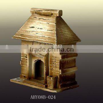 French style house shape wood bird house