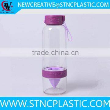 transparent plastic juicer water bottle 660ml