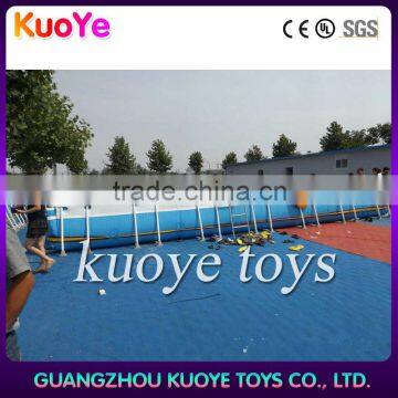 rectangular large steel frame inflatable swimming pool