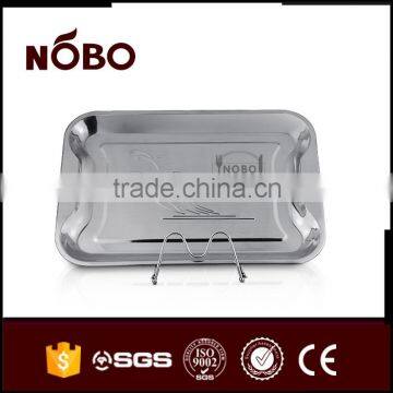 Stainless Steel Orchid Embossed Snacks Serving Tray photo-4