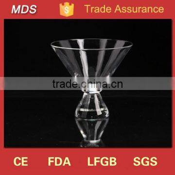 Novel handmade cut crystal martini glass centerpiece with cone stem