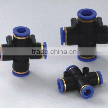 plastic cross joint for pneumatic fittings