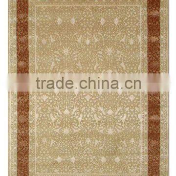 106 Beige/Rust Wool & Silk Carpets