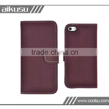 Purple flip leather case for iPhone5S Retro texture!!!