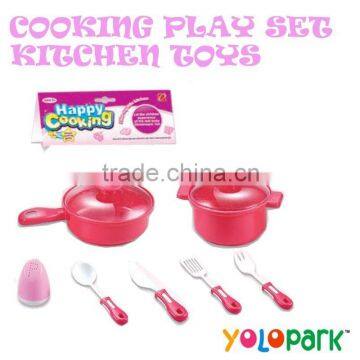 Girls Colorful Mini Kitchen Cooking Play Set Toys