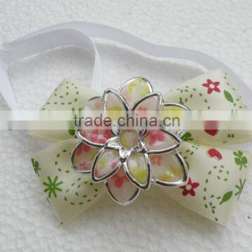 2013 fashion adjustable pet bow tie with big flower