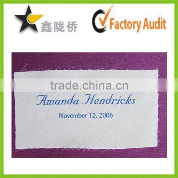 Factory customized garment satin care labels