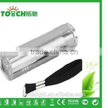 Colorful Mini 9 Leds Flashlight Waterproof Mini Torch Flashlight for 3*AAA Battery Led Aluminum Flahslight for Camping photo-5