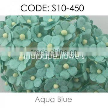 Small Handmade Mulberry Paper Flower, Wedding Party, Scrap-booking Crafts Pastel 10/450