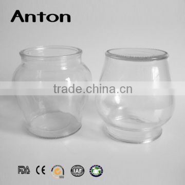 600ml round clear large glass storage jar with cork stopper