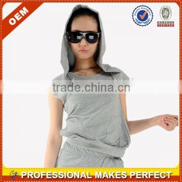 New style fashion 100 cotton plain pullover women summer hoodies(YCH-B0079)