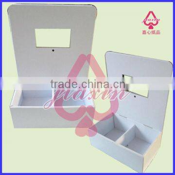 White custom counter Cardboard hanging Displays stand for wallet retailling