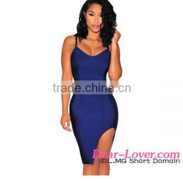 Black Slit Thigh Cheap Fashion Bandage Bandage Dress 2016 Bodycon