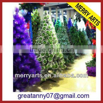 6FT(180cm) wholesale slim artificial flocked revolving christmas trees made in china