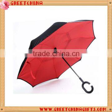 Creative Reverse Double Surface Sunshade C and J Handle Long umbrella for car