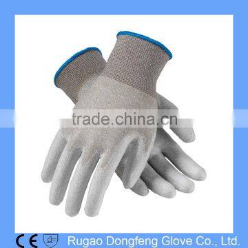 Copper Fiber Electrostatic Dissipative ESD Glove with Polyurethane Coated on Palm and Fingers