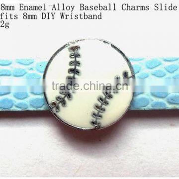 Hot Sale DIY Alloy 8mm Baseball Slide Charms Sport Beads For Charm Bracelets