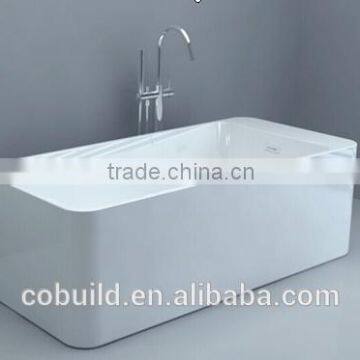 new design free standing acrylic square soaking bathtub