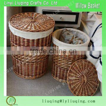 living room basket willow laundry basket with lid and lining