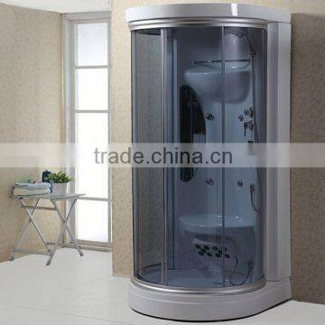 Sliding Curved Glass FM Radio Steam round shower enclosure