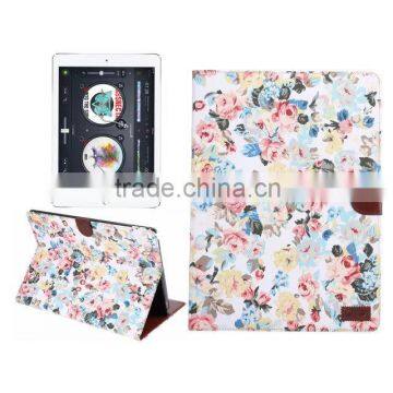 Professional factory supply flower pattern flip book case for ipad pro