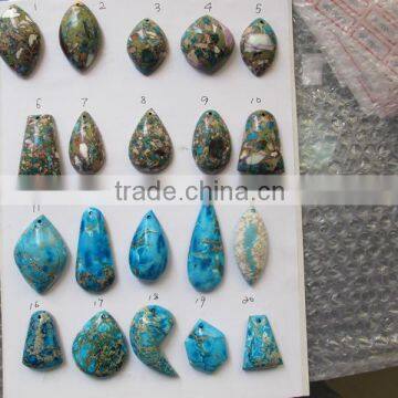 stabilized Blue imperial jasper mixed shape and size S shape pendants,semi precious stone jewelry sets, factory direct wholesale